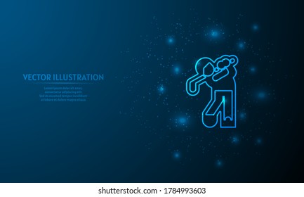 golf on blue abstract background.  starlight background