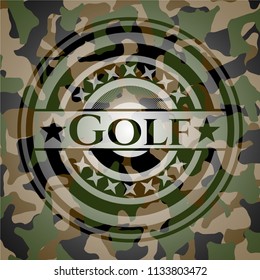 Golf on camouflaged texture