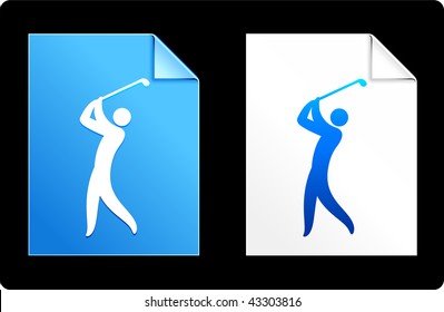 Golf on Paper Set Original Vector Illustration AI 8 Compatible File