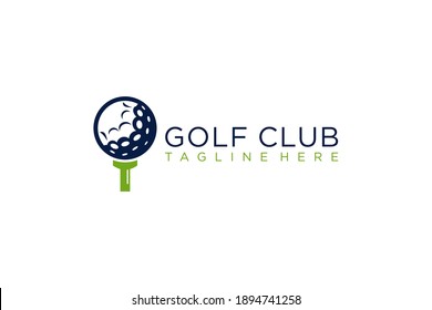 golf outdoor sport vector logo design inspiration, a player hits the ball with a swing stick for brand and presentation visual