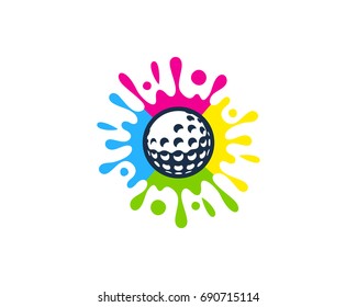 Golf Paint Icon Logo Design Element