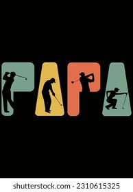 Golf papa vector art design, EPS file. design file for T-shirt. SVG, EPS cuttable design file