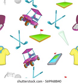 Golf pattern. Cartoon illustration of golf vector pattern for web