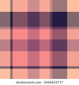 Golf pattern fabric vector, easter plaid check texture. Yuletide background tartan seamless textile in red and orange color.