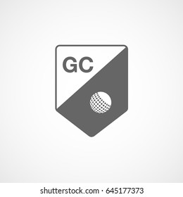 Golf Pennant Flat Icon On White Background