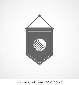 Golf Pennant Flat Icon On White Background