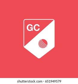 Golf Pennant Flat Icon On Red Background