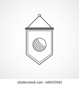 Golf Pennant Line Icon On White Background