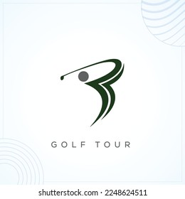 GOLF People Logo Template In Modern Creative Minimal Style Vector Design
