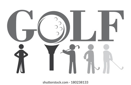 golf pictographic design over white background vector illustration