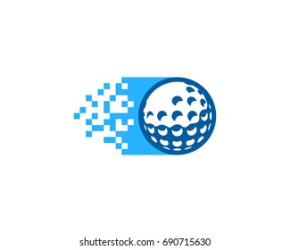 Golf Pixel Icon Logo Design Element