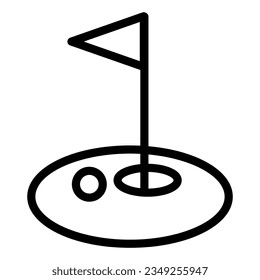 Golf place line icon. Game vector illustration isolated on white. Sport golf club outline style designed for and app.