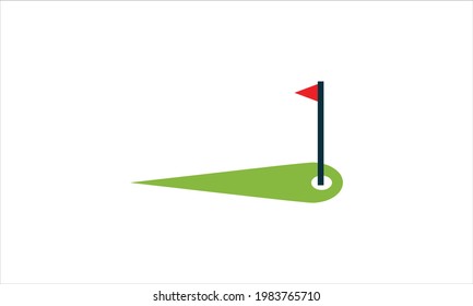 Golf Place Location golf flag icon vector template design illustration
