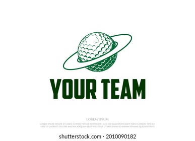 Golf Planet for Sport Club or Store Logo Design Vector