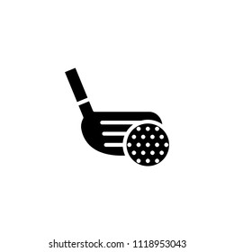 Golf play black icon concept. Golf play flat  vector symbol, sign, illustration.