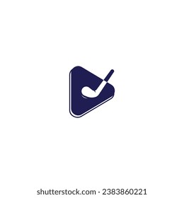golf and play icon button logo design