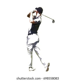 Golf player abstract geometrical vector silhouette