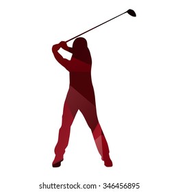 Golf Player Abstract Silhouette. Golf Swing