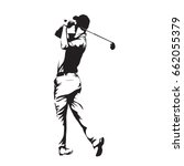 Golf player, abstract vector silhouette