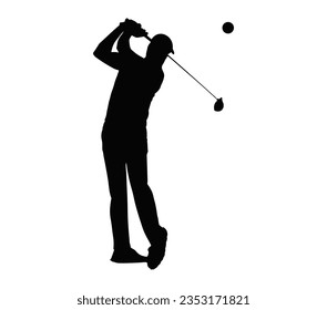 Jugador de golf, silueta vectorial abstracta.