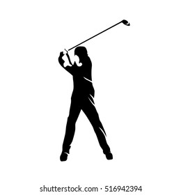 Golf player abstract vector silhouette