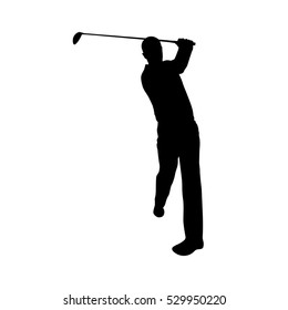 Golf player, abstract vector silhouette