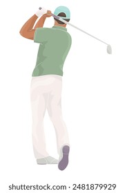 golf player African American male character with club