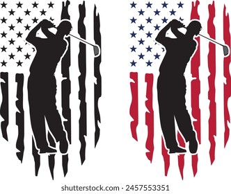 Golf player, American golf, US flag golf