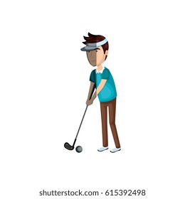Golf Player Avatar Icon Stock Vector (Royalty Free) 615392498 ...