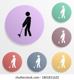 Golf player badge color set icon. Simple glyph, flat vector of sport icons for ui and ux, website or mobile application