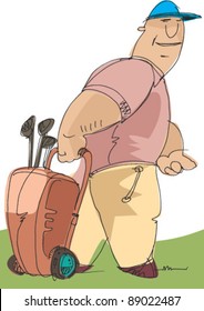 golf player - cartoon