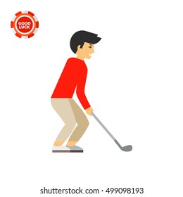 Golf Player with Club