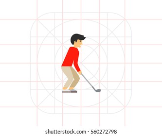 Golf Player with Club