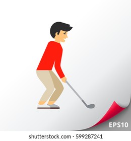 Golf Player with Club