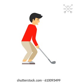 Golf Player with Club