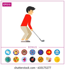 Golf Player with Club