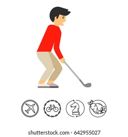 Golf Player with Club