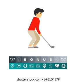 Golf Player with Club