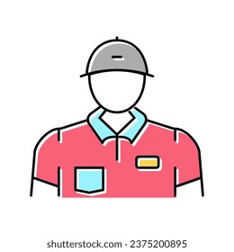 golf player color icon vector. golf player sign. isolated symbol illustration
