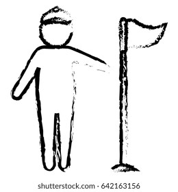 golf player with flag avatar character