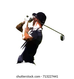 Golf Player, Geometric Vector Illustration