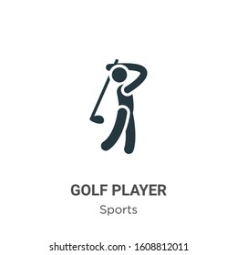 Golf player glyph icon vector on white background. Flat vector golf player icon symbol sign from modern sports collection for mobile concept and web apps design.