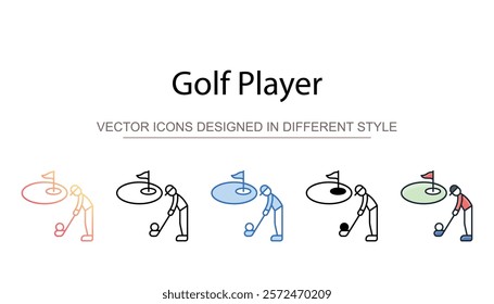 Golf Player icon design with white background stock illustration