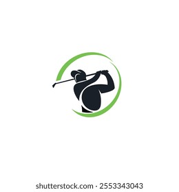 Golf player icon flat vector design