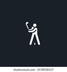 Golf player icon flat vector design