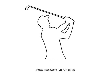 Golf player icon, golfer abstract vector silhouette