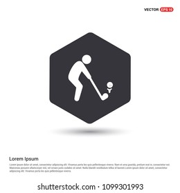 Golf Player Icon Hexa White Background icon template