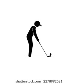 Golf player icon isolated vector graphics