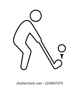 Icono de jugador de golf en Estilo de línea