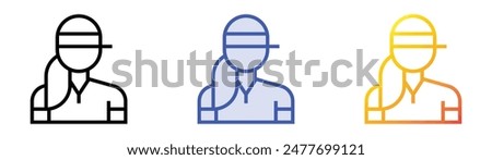 golf player icon. Linear, Blue Fill and Gradient Style Design Isolated On White Background